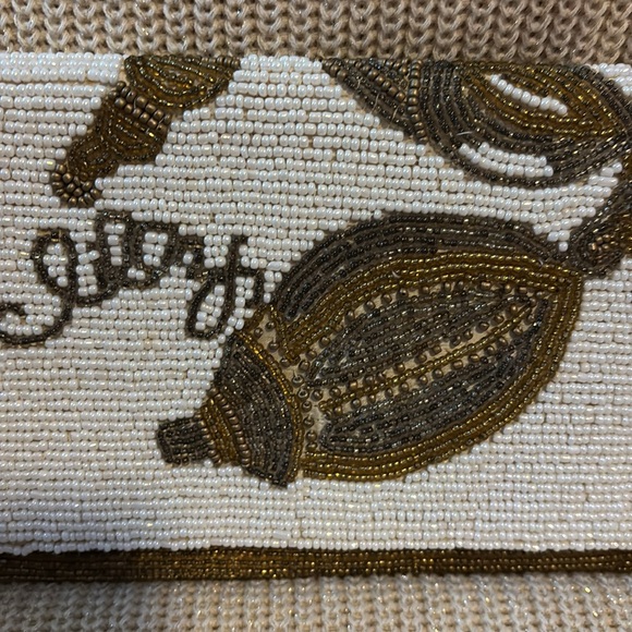 NWT Lilly Pulitzer Shell Shocked Beaded Clutch Gold Metallic Fallin In Love